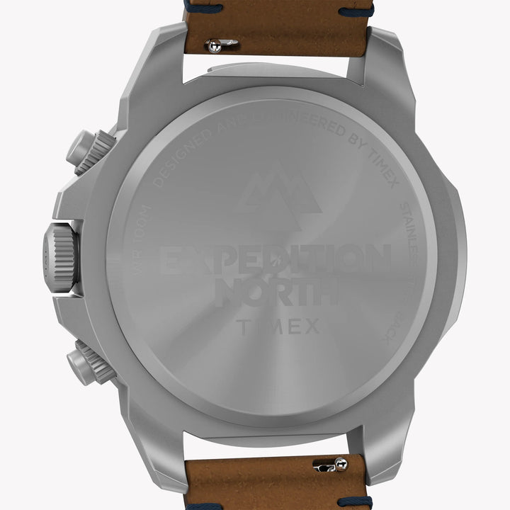 Timex Men's Eco-Friendly Tan Leather Watch, Silver Case | TW2U20200-3