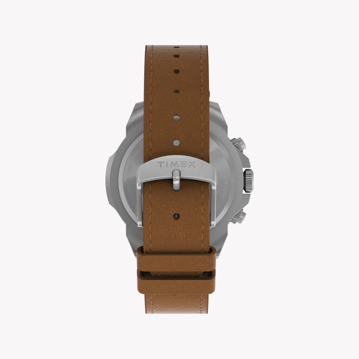 Timex Men's Eco-Friendly Tan Leather Watch, Silver Case | TW2U20200-2
