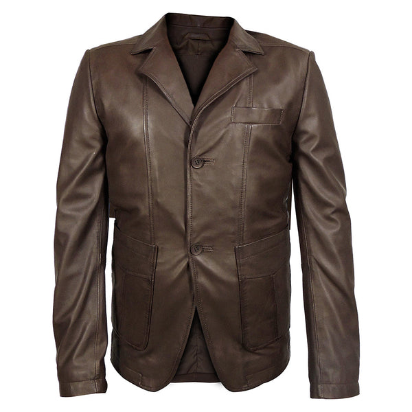 Macron Mens New Zealand Leather Blazer-0