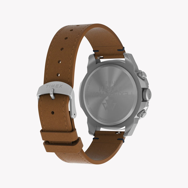 Timex Men's Eco-Friendly Tan Leather Watch, Silver Case | TW2U20200-1