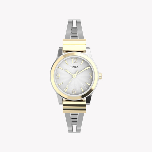 Timex Women's Two-tone Silver & Gold Watch, Silver Dial | TW2W18500-0