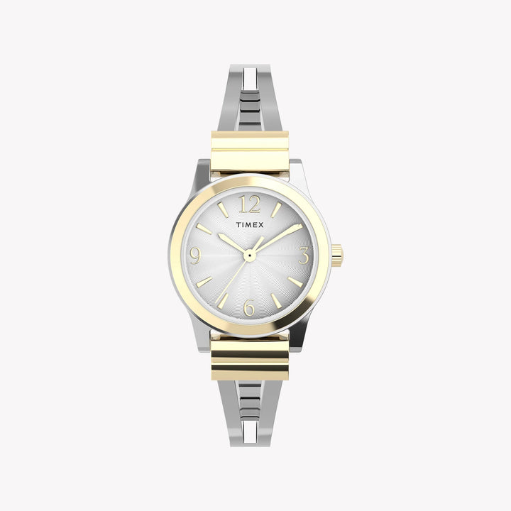Timex Women's Two-tone Silver & Gold Watch, Silver Dial | TW2W18500-0